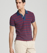 Billy Reid Stripe Tipping Polo