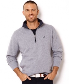 Anything but basic, this quarter-zip sweatshirt from Nautica will be a fall staple.