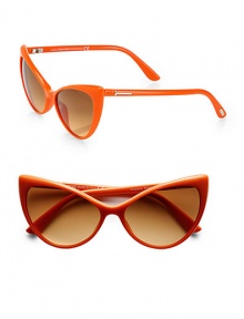 Retro-inspired, acetate frames in a cat's-eye design with signature T logo temples. Available in orange with gradient brown lens.Signature T logo temples100% UV protectionMade in Italy 