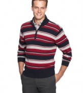 Stripes on this John Ashford sweater make the perfect final layer.