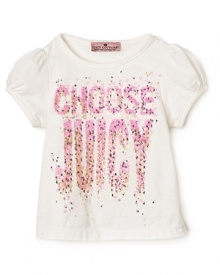 Cast your vote for this trend-right Juicy Couture tee, featuring a sparkling metallic heart and star graphic print.