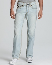 Modern jeans with contrast stitching for dramatic flair bring a bit of panache to your casual cool look.