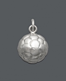 Kick your style into high gear with this sporty soccer ball charm by Rembrandt. Crafted in sterling silver, this shiny charm makes the perfect gift for the avid soccer player. Approximate drop: 3/4 inch.