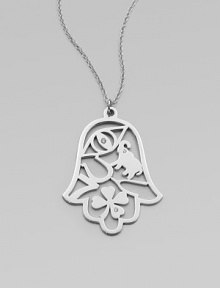 A charming, sterling silver pendant of lucky symbols with diamond accents on a link chain. Sterling silverDiamonds, 0.6 tcwLength, about 30Pendant size, about 2Lobster clasp closureMade in USA