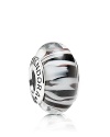 A dramatic zebra-striped design infuses your collection with a touch of the wild. Logo-engraved sterling silver trim displays the PANDORA signature.