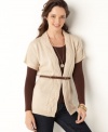 This petite cardigan from Charter Club is a layering piece you'll love. Short sleeves make it a great match with long sleeved tees and slim jeans! (Clearance)