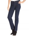 Jones New York Signature's straight-leg petite jeans are wardrobe classics, especially in a versatile blue wash, perfect for fall.