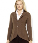 Rendered in hearty wool tweed, Lauren Ralph Lauren's chic twobutton jacket is steeped in equestrian inspiration.