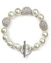 Lauren by Ralph Lauren's toggle bracelet is an eye-catching take on pearls. With crystal-encrusted stations, this statement strand is a fine finish to a cocktail dress and heels.