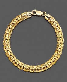 Exquisitely molded 14k gold on this bracelet recalls the richness of the Byzantine period. Measures 8 inches long.