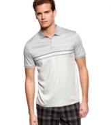 A rich weave gives this polo shirt from Calvin Klein a luxurious look and feel.