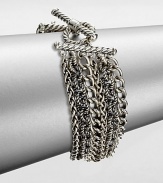 From the Chain Collection. A multi-row design featuring sterling silver link chains in various forms. Sterling silverLength, about 7.5Toggle closureImported 