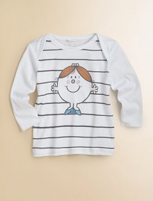 With a friendly, heel-clad character on the front and Little Miss Stella written neatly on the back, this trendy tee is as cute as it is comfy.CrewneckLong sleevesEnvelope shouldersOrganic cottonMachine washImported