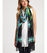 A brilliant, crystalized print adorns a plush silk scarf for can't-miss style.SilkAbout 28 X 110Dry cleanMade in Italy