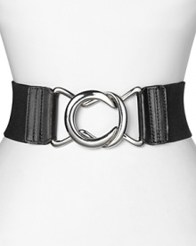 Lauren by Ralph Lauren's interlocking belt defines the waistline. Paired with silvery accessories and a classic day dress, this belt cinches an effortlessly chic look.