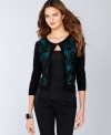 A feminine new take on sweater dressing, from INC. This cardigan matches luxe lace with a fitted silhouette for a ladylike look. (Clearance)