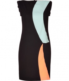 With its cool neon-pop paneling and classic tailored fit, Roksanda Ilincics colorblock sheath is a modern choice for both day and evening alike - Boat-neckline, sleeveless with sheer black trim, hidden back zip - Tailored fit - Wear with heels and statement chunky jewelry