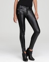 In sleek black punctuated by edgy zippers, these Parker faux leather pants boast downtown cool.