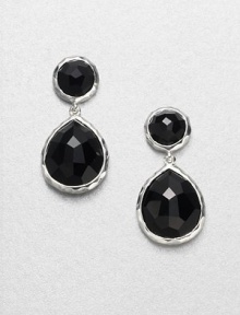 From the Rock Candy® Collection. Dark, faceted black onyx set in hammered sterling silver in a snowman drop design. Black onyxSterling silverDrop, about 1.25Post backImported 