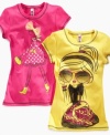 Cutesy chic. Fun designs with glitter and mesh accents, these adorable tees from Beautees complement her cute looks.