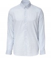 Amp up your casual look with this understated yet stylish button down from Marc Jacobs - Small spread collar, front button placket, all-over micro-pattern, slim fit - Style with slim trousers or jeans, a blazer, and oxfords