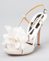 Feminine and floral, these flowering sandals from Badgley Mischka are wondrous in white.