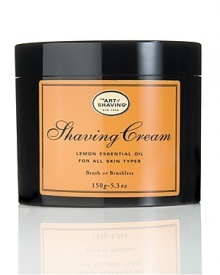 The Art of Shaving Shaving Cream protects the skin from irritation and razor burn. Rich with glycerin, coconut oil and essential oils, the Shaving Cream leaves your skin smooth and moisturized. For optimum results: Prepare your skin with Lemon Pre-Shave Oil. Apply Lemon Shaving Cream with Shaving Brush to generate a rich warm lather, soften and lift the beard, open pores, bring sufficient water to the skin and gently exfoliate. Soothe, refresh and regenerate the skin after shaving with Lemon After-Shave Balm.Lemon Essential Oil - Normal to Oily Skin