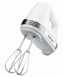 Take this KitchenAid hand mixer for a spin and get creative in the kitchen. From airy meringues to silky smooth batters, you'll have seven speeds of mixing power at your fingertips, and a whole new world of culinary opportunity in the palm of your hands. Three-year limited warranty. Model HM-70.