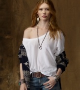 Modeled after your favorite cotton tee, Denim & Supply Ralph Lauren's boatneck version is slouched and slightly cropped to create a carefree, boho look that layers effortlessly over just about everything. (Clearance)