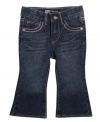 Get her ready to kick up her heels in these fun thick-stitched bootcut jeans from Levi's.