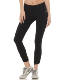 These sporty leggings from Nike are athletic essentials. Rendered from stretchy Dri-Fit fabric, you'll stay cool no matter where you workout takes you!