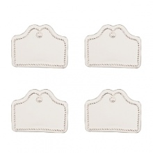 This thoughtful gift will delight any host or hostess with an eye for the details. With lovely scalloped edges and in Juliska's classic whitewash, these versatile cards come with a swipe-away marker to be used time and time again. Perfect for any occasion, they function as placecards or to label your best dishes.