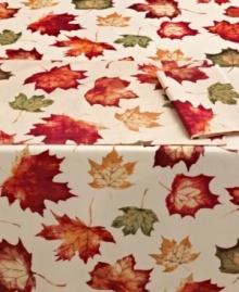 Feels like fall. A plethora of autumnal leaves in rich, crisp hues creates an inspiring new look for the best season ever in these Cedar Brook napkins. (Clearance)