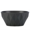 A cut above. The Castle Peak fruit bowl presents an ultra-modern take on kate spade new york's signature bow motif featuring bold faceted accents in slate-gray stoneware.