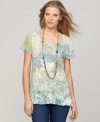 Like a wearable watercolor painting, this sweet petite tee from Style&co. brightens up any outfit! (Clearance)