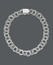 The perfect place to put your favorite charms. Rembrandt bracelet features a doubled link design in sterling silver. Approximate length: 7-1/2 inches.