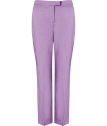 With a streamlined look and uplifting shade of wisteria, Moschino C&Cs tailored trousers are as flattering as they are chic - Side slit pockets, zip fly, tabbed closure - Tailored fit, straight leg - Wear with printed tops sleek leather accessories