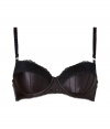 Channel your inner vixen in this d?colletage-enhancing balconette bra from Stella McCartney - Satin bra with lace trim, full-cups with boning, adjustable straps - Perfect under any outfit or paired with a matching bra for stylish lounging