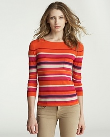 Brighten up the season in this vibrantly striped Velvet by Graham & Spencer sweater.