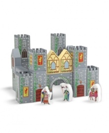 Keeping chivalry alive is easy with this set of medieval-themed wooden blocks! Your young knight can create one large castle, two opposing castles or a long defensive line, for all kinds of pretend play, day and knight!