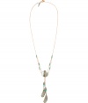 With a stylish Navajo-inspired motif, this boho-chic necklace from Ben-Amun is a new season must-have - Silver-plated pendant with feather fringe detail and turquoise, leather chain - Pair with denim cut offs, a billowy blouse, and fringe-detailed ankle boots