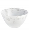 Michael Aram branches out from his renowned metal collection with the Botanical Leaf serving bowl. Simple foliage rooted in fine Limoges porcelain brings a lightness and ease to modern tables in shades of gray.