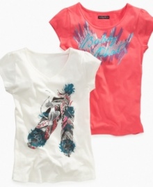 She'll look breezy and beautiful in one of these artistic tops from Baby Phat.