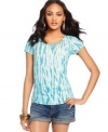 This tie-dye top from Lucky Brand Jeans is super-summery with frayed cut-off shorts!