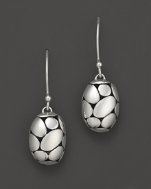 Pebbled drop earrings in sterling silver from the John Hardy Kali collection.