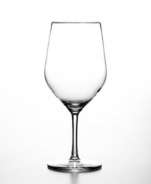 With a sheer rim and shape designed to enhance Bordeaux wines, these luminous crystal wine glasses please aficionados but are also a beautiful addition to your table. Break-resistant design ensures you'll enjoy this set indefinitely.