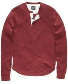 Kick back and relax in style with this long-sleeved henley shirt from Lucky Brand Jeans.