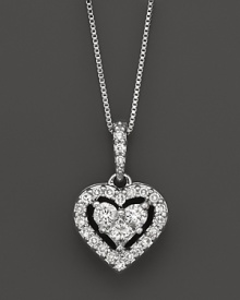 Diamond Heart Pendant, in 14Kt White Gold, .25 ct. tw.