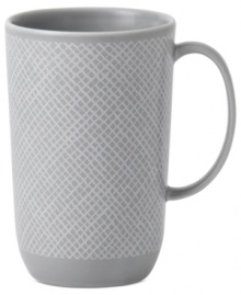 Effortlessly chic, the Simplicity mug by Vera Wang Wedgwood features a minimalist shape in casual porcelain lined with neutral cream and gray.