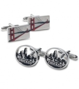 Both beautiful and recognized landmarks captured on these cufflinks by Geoffrey Beene.